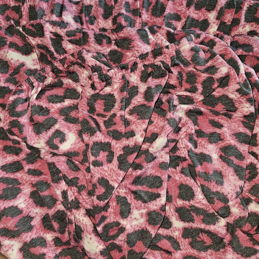Zenana Leopard Print Split Side Pant Joggers Elastic Waist 2X Pink Cranberry NEW - Picture 9 of 14